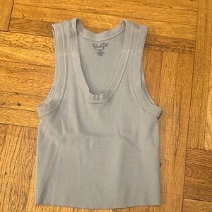 John Galt Gray Ribbed Tank Top